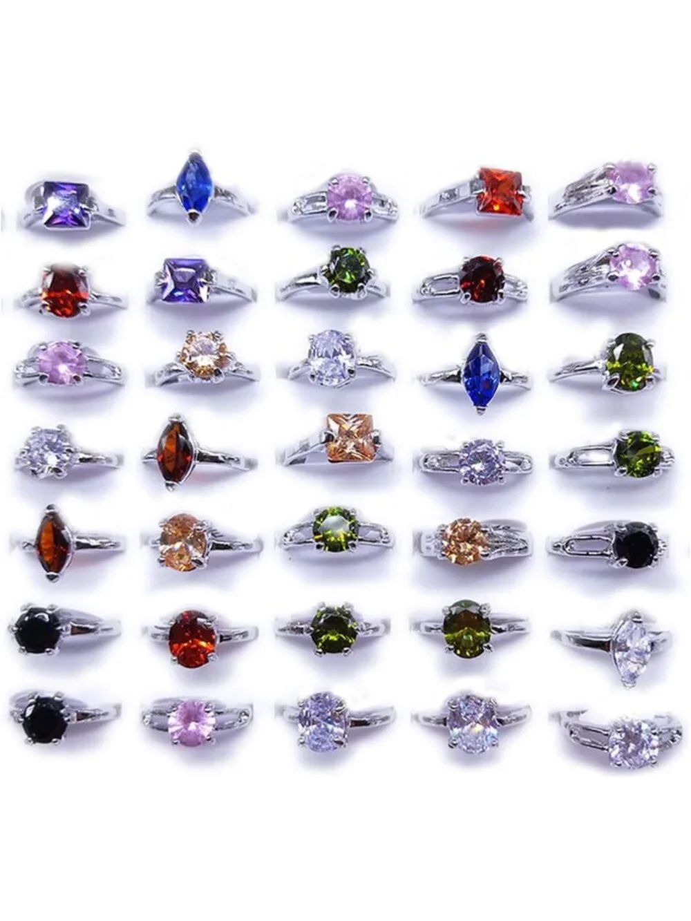 Colorful Zircon Stone Stacking Rings Lot | Wholesale Birthstone Jewelry